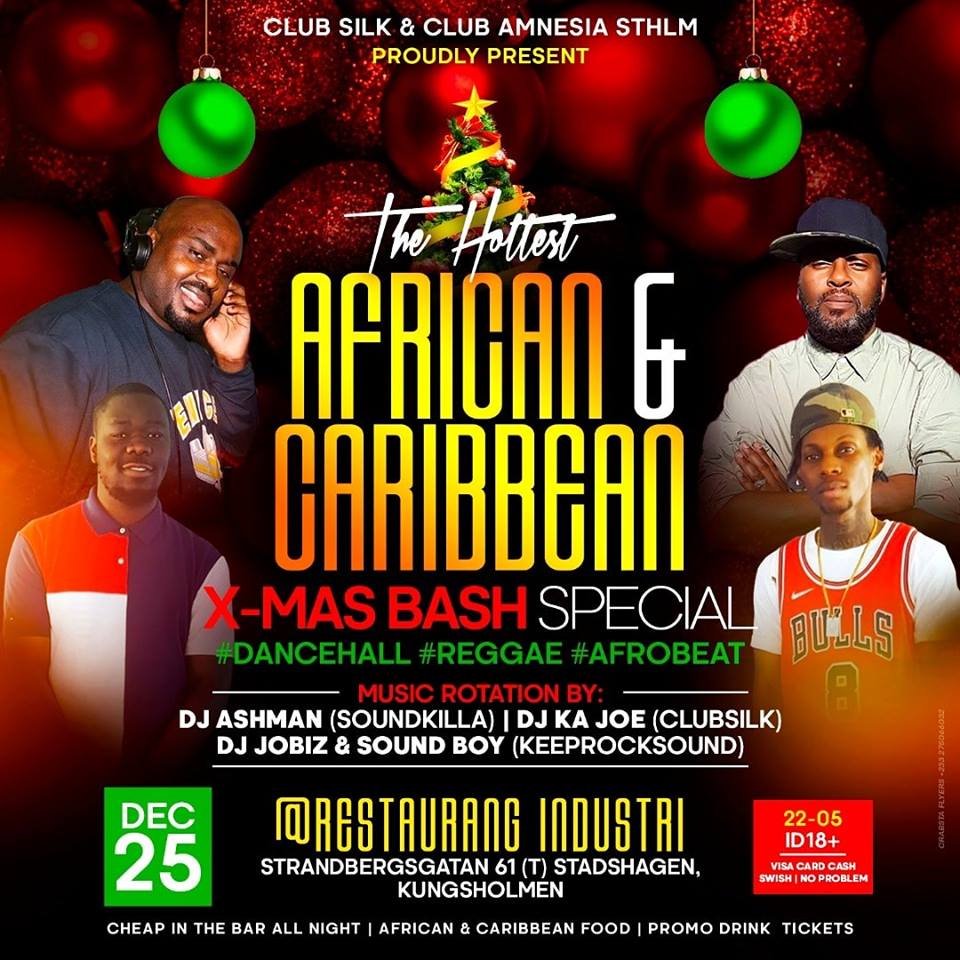 Klubb: African & Caribbean Xmas Bash @ Resturang Industri (T)Stadshagen