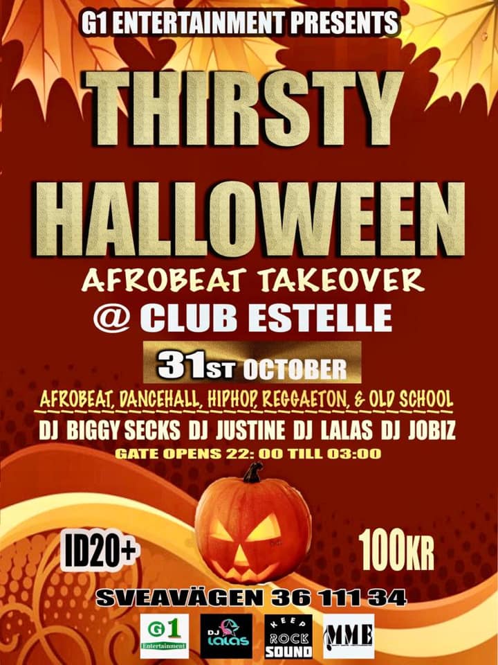 KLUBB: Thirsty Thursdays Afro Halloween (STOCKHOLM)