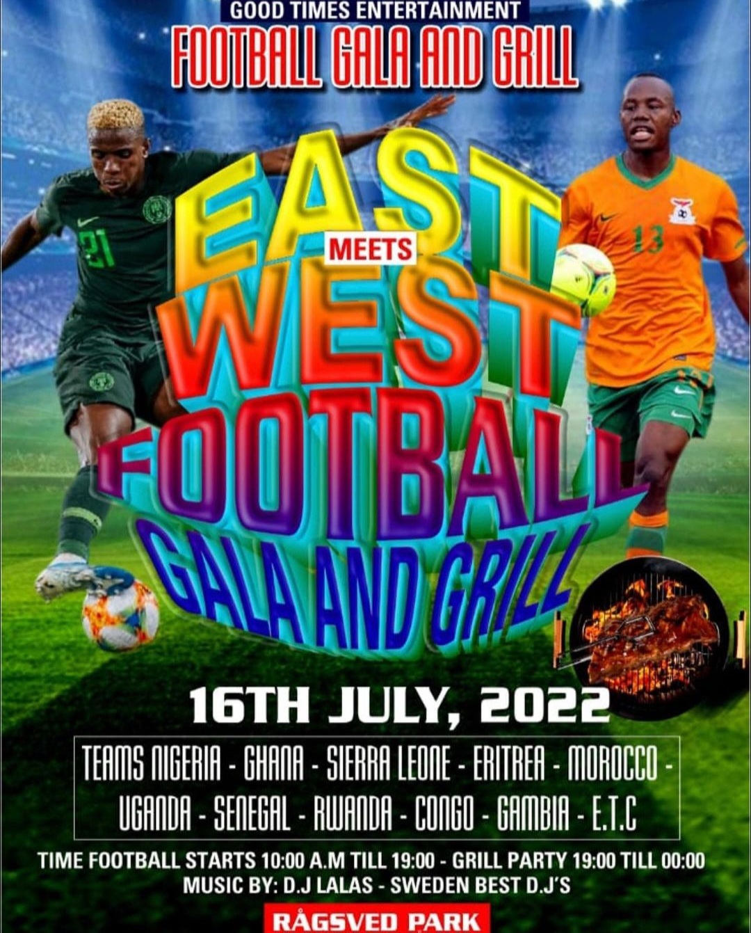 EVENEMANG! East meets West football gala grill!
