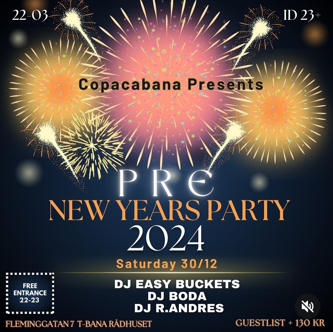 KLUBB! Copacabana - pree new years party!(STOCKHOLM)