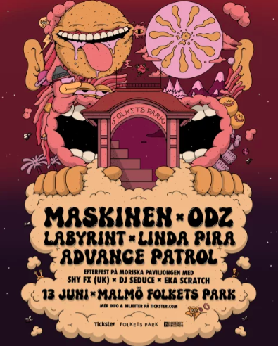 Maskinen, ODZ, Labyrint, Linda Pira, Advance Patrol I FOLKETS PARK I MALMÖ